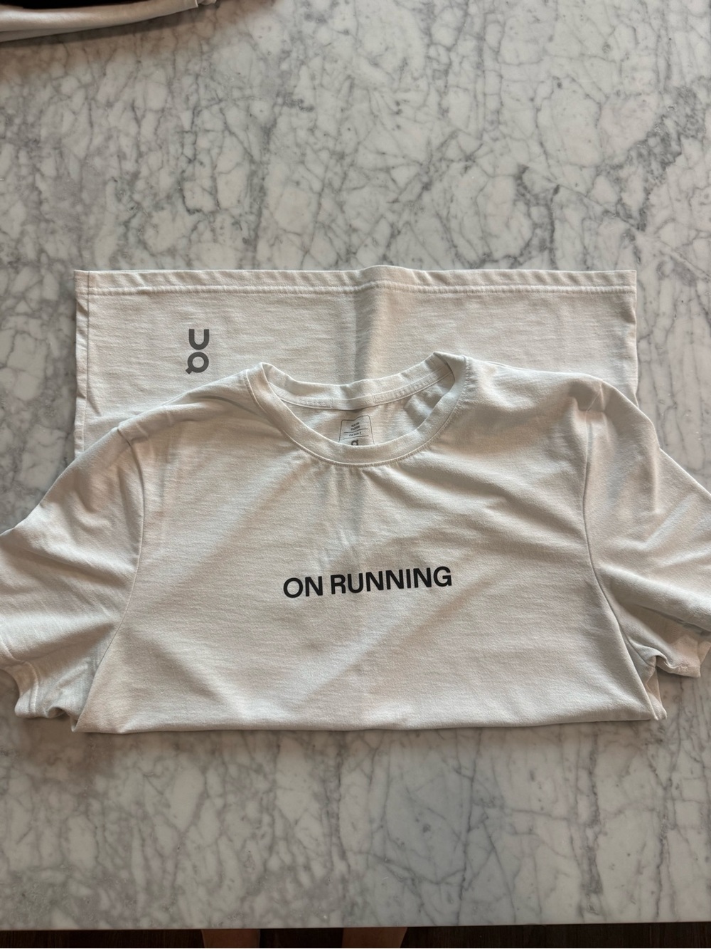 On Running White Crewneck Tee with Black Logo